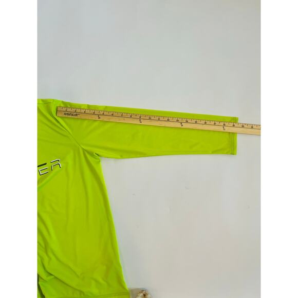 SPYDER UNISEX  SURF SWIM LONG SLEEVE CREW NECK ATHLETIC SHIRT LIME GREEN SIZE L - Picture 8 of 9